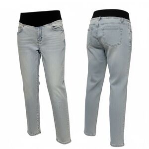 Better Cotton Maternity Straight Jeans Light Wash Grey-Blue Women S (4-6) NWT